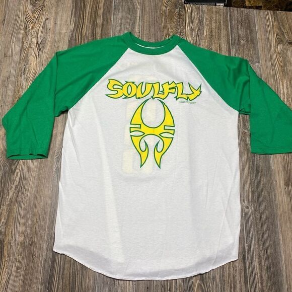 RARE Vintage Soulfly Band 2000 Blue Grape Double Sided Shirt XLarge Made in USA - Picture 2 of 12